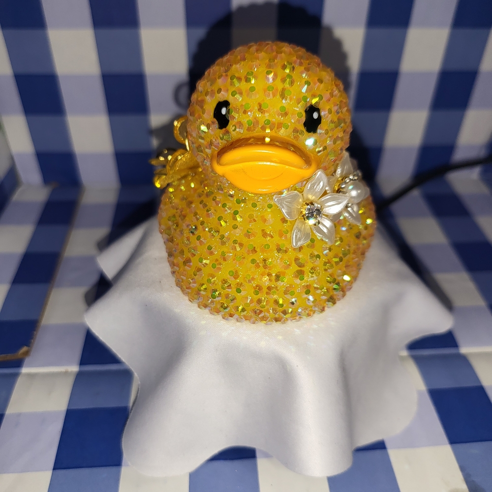 Yellow Crystal Duck Figurine